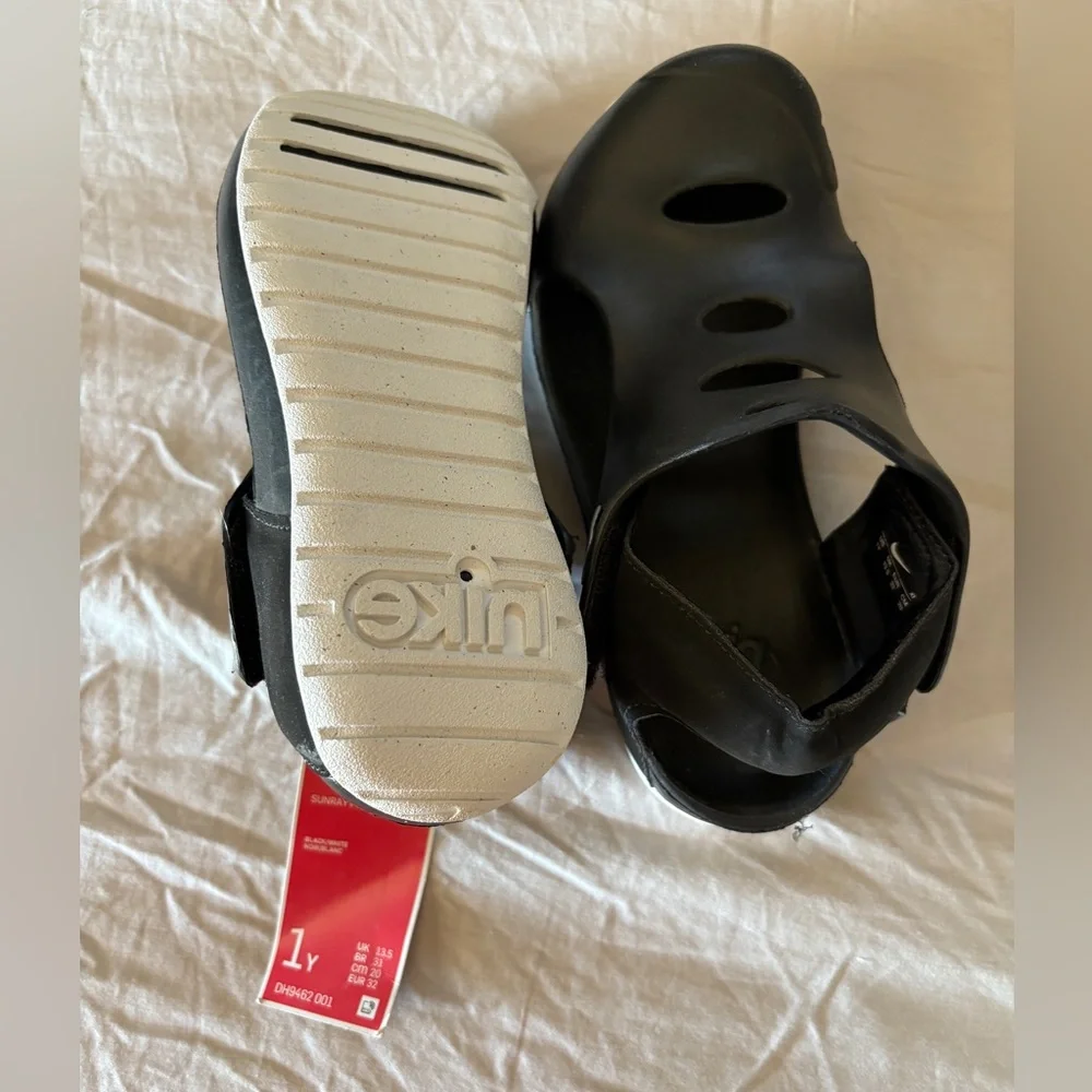 Nike Black Cut-Out Slip-On Sandals